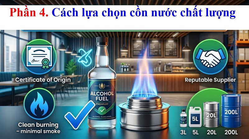 Cồn Nước Cho Bếp Cồn – Giải Pháp Nhiên Liệu An Toàn, Tiện Lợi Và Tiết Kiệm